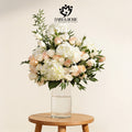 Serene Elegance Hydrangea & White Rose Cylinder Arrangement