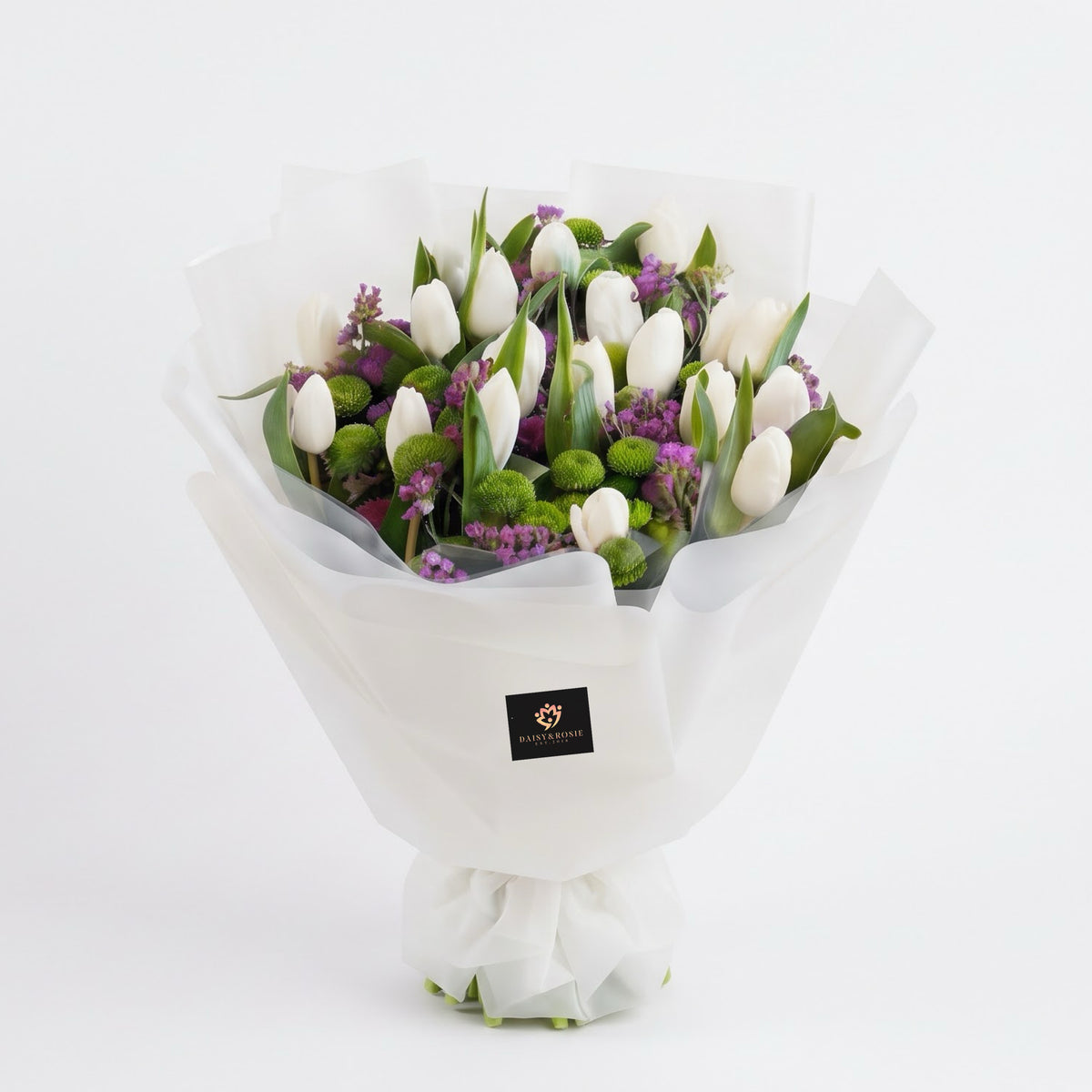 Ethereal White Tulip & Green Bloom