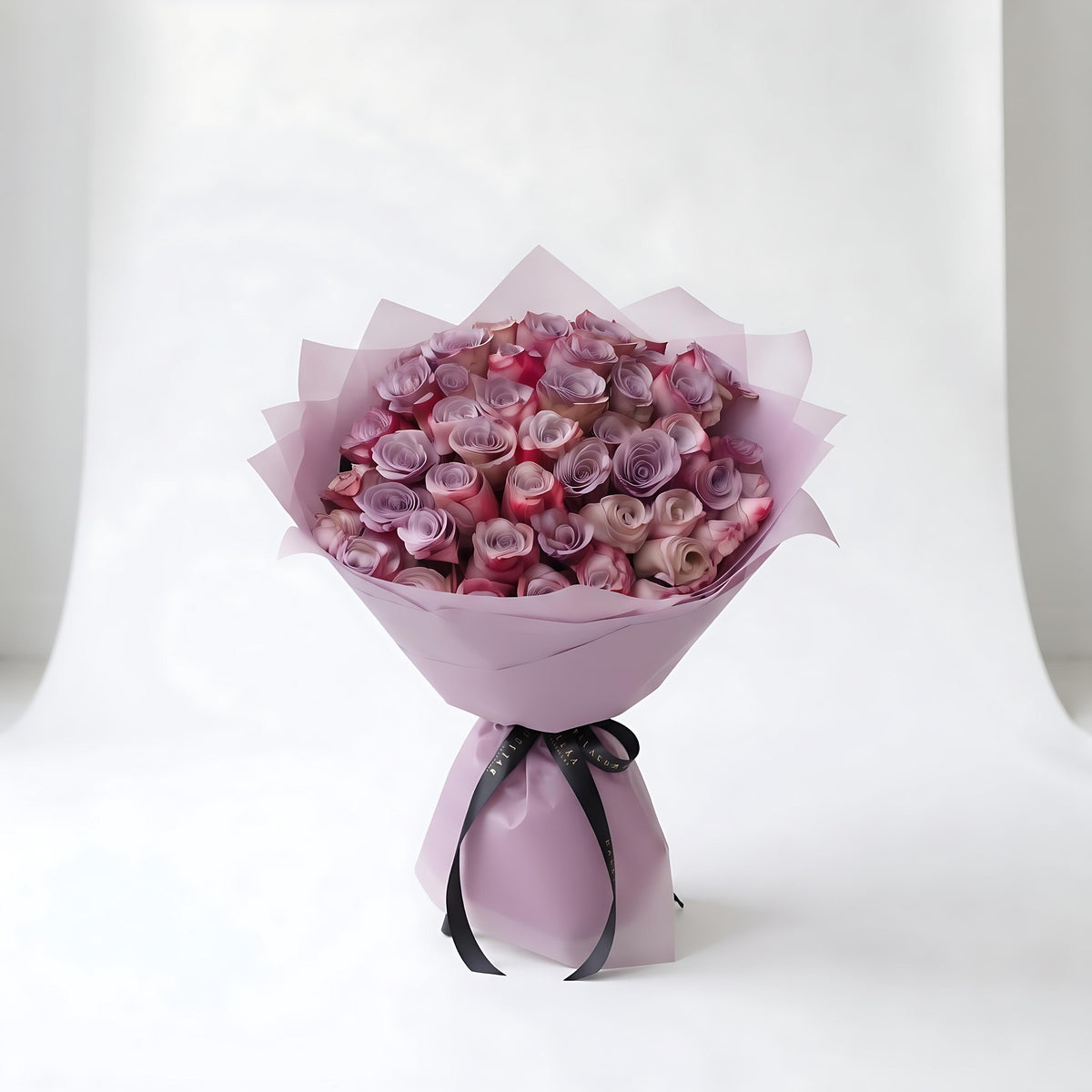 Purple Rose Hand Bouquet-50 Stems