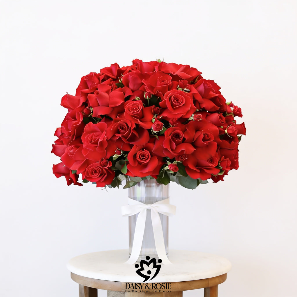 Romance Glass Vase Arrangement