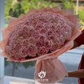 100 Soft Pink Roses – Grand Blush Bouquet