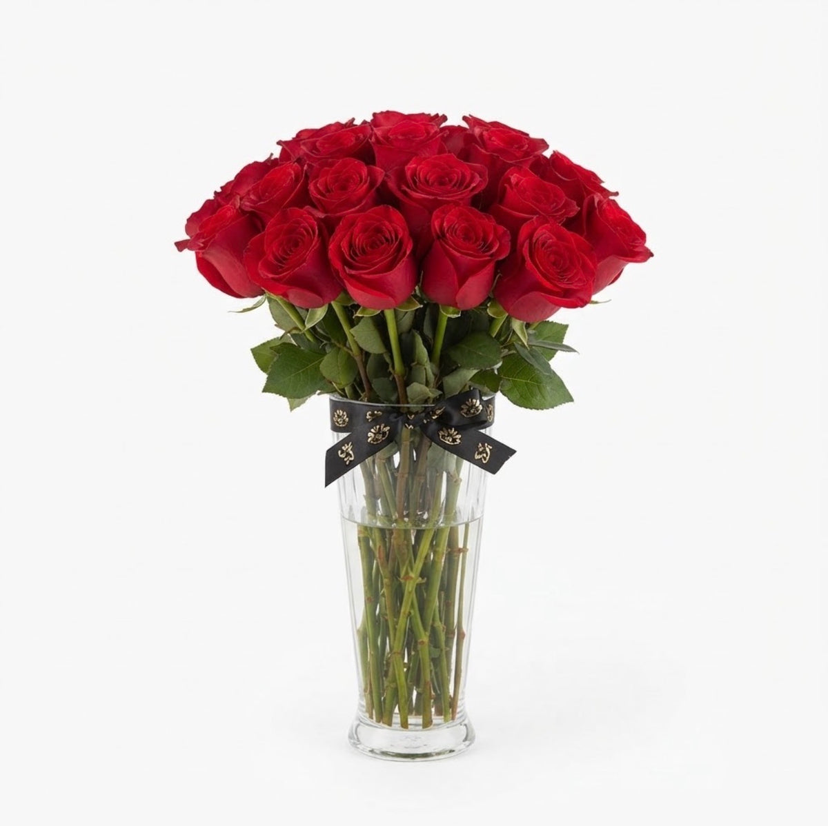 Classic Red Rose Elegance Vase