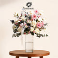 Pastel Blossom & Thistle Cylinder Vase Arrangement
