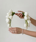 Architectural White Tulip Arch bridal-Bouquet