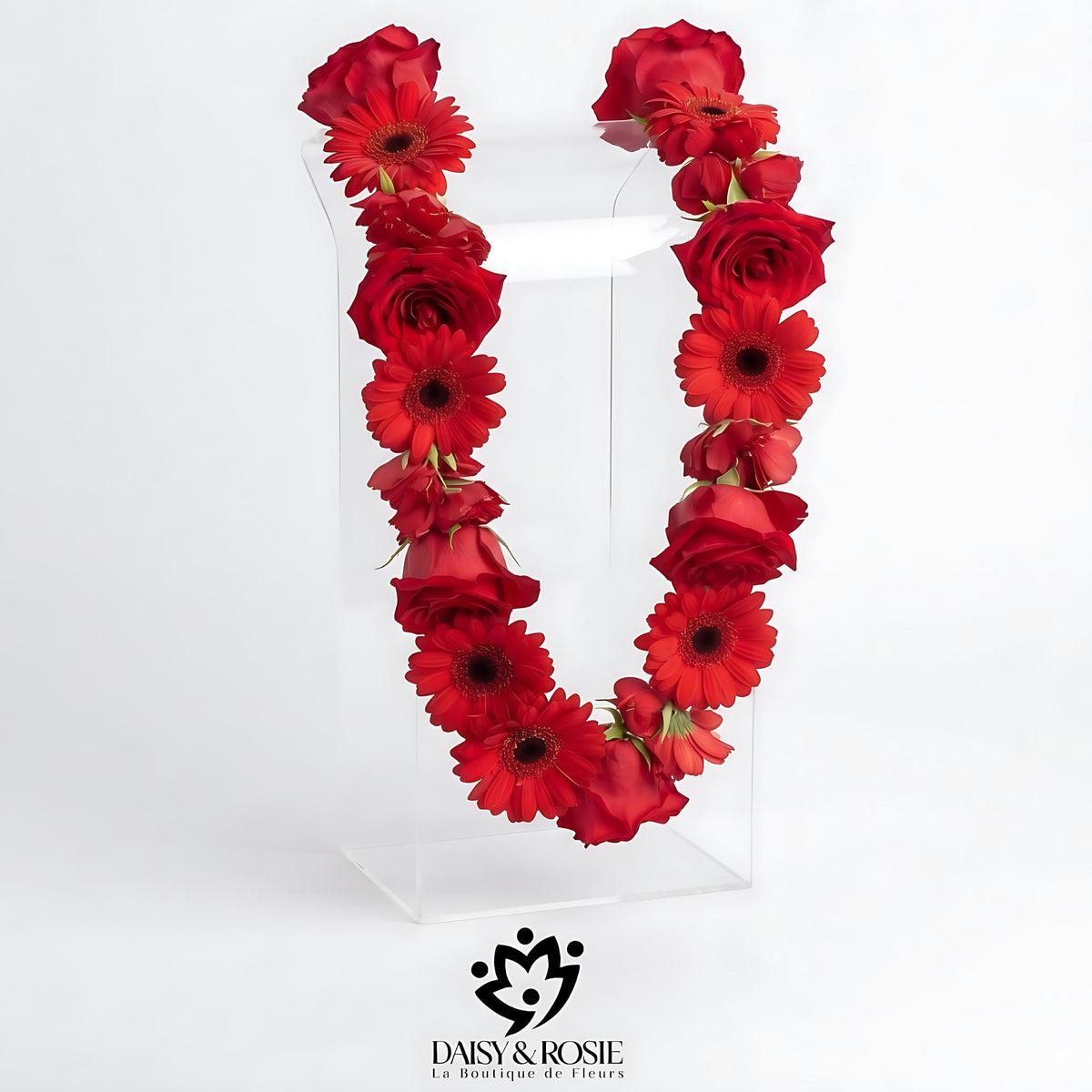 Red Rose & Gerbera necklace