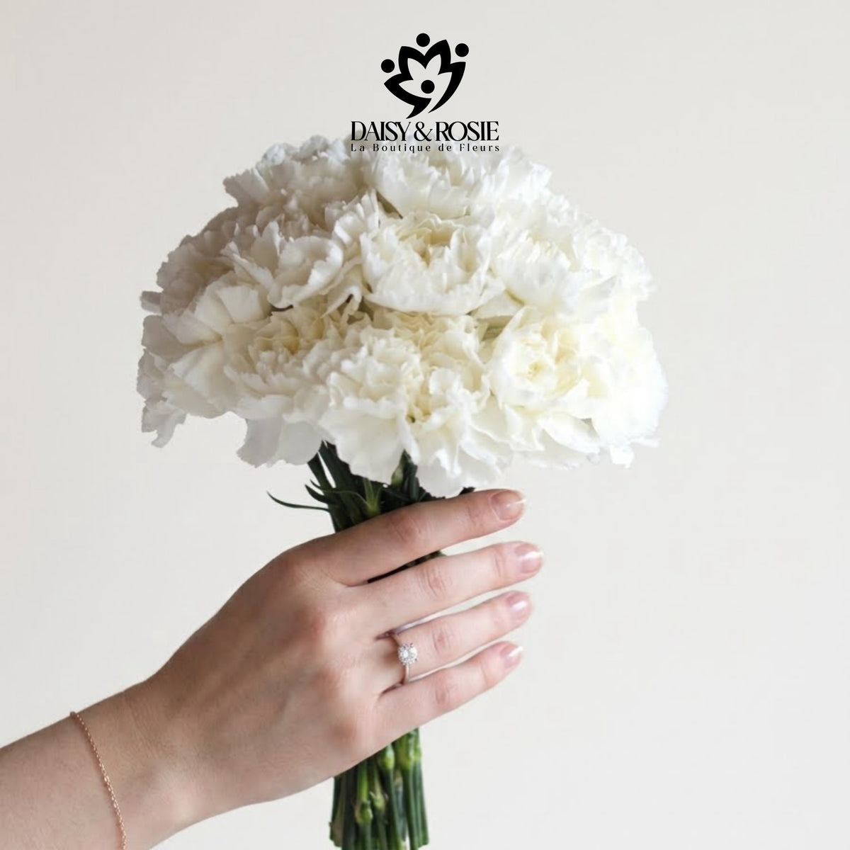 Pristine White Carnation Bridal-Bouquet