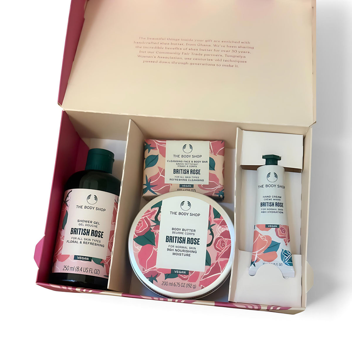 The Body shop & Pink Spray Roses Gift Set