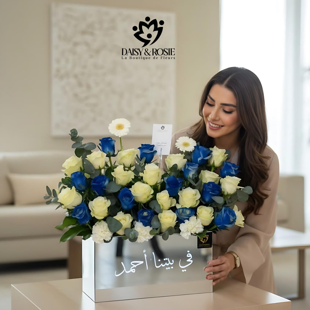 Blue & White Luxury Floral stand