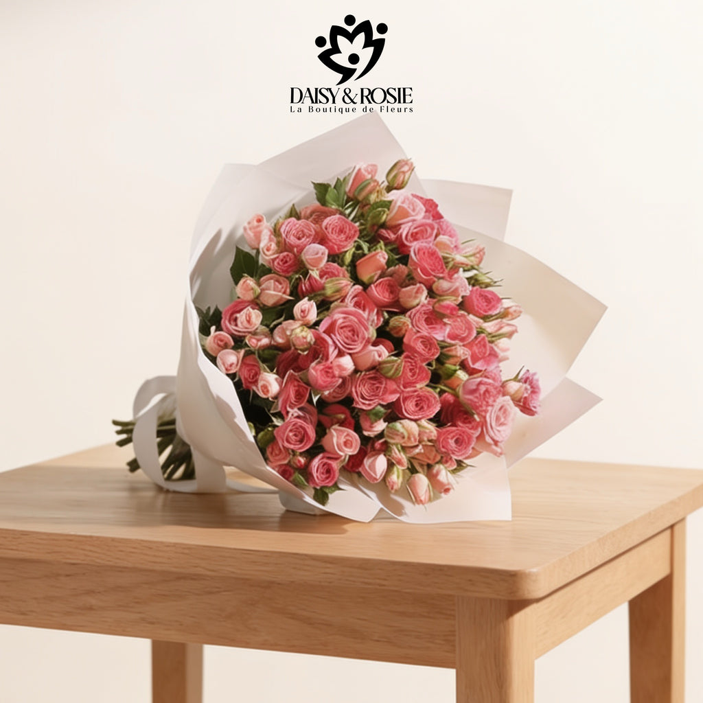 Pink Baby rose Bouquet by Daisy & Rosie