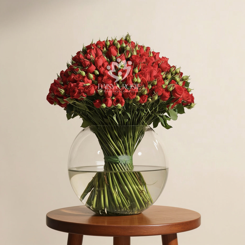Crimson Sphere Spray Rose Arrangement