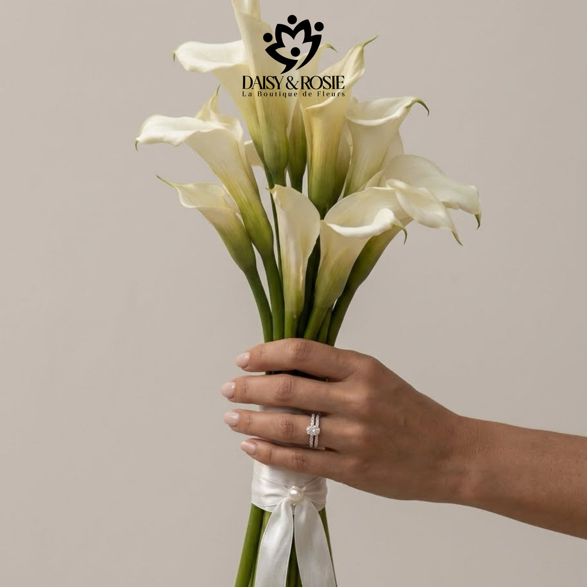 Elegant White Calla Lily Bridal-Bouquet