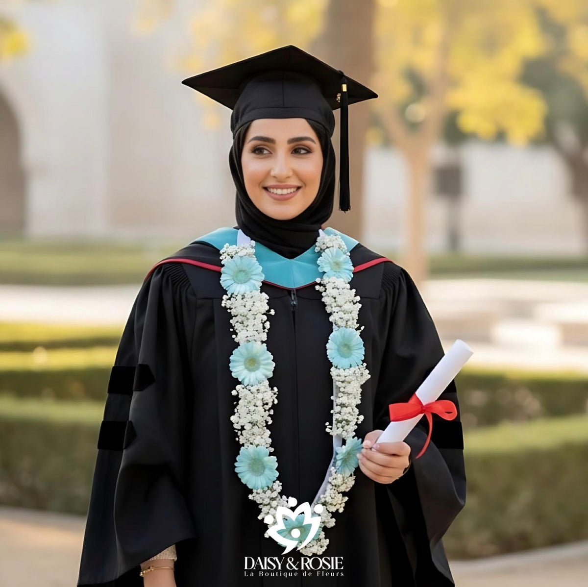 Blue Charm Graduation Floral necklace