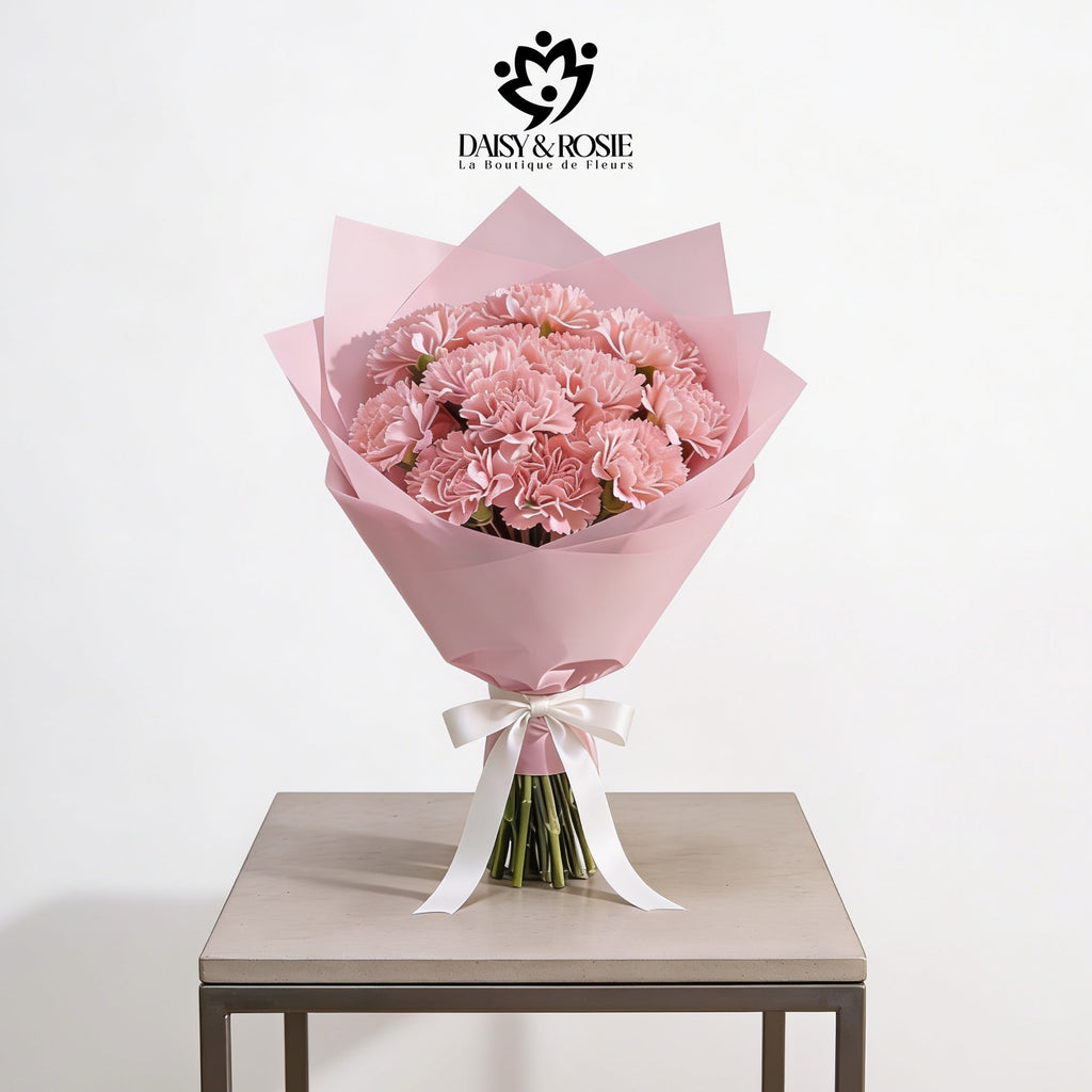Blush Elegance – 20Carnations Bouquet