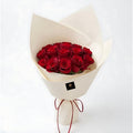 Red Rose Bouquet in Crisp White Wrap