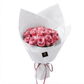 Classic pink Rose Bouquet in Crisp White Wrap