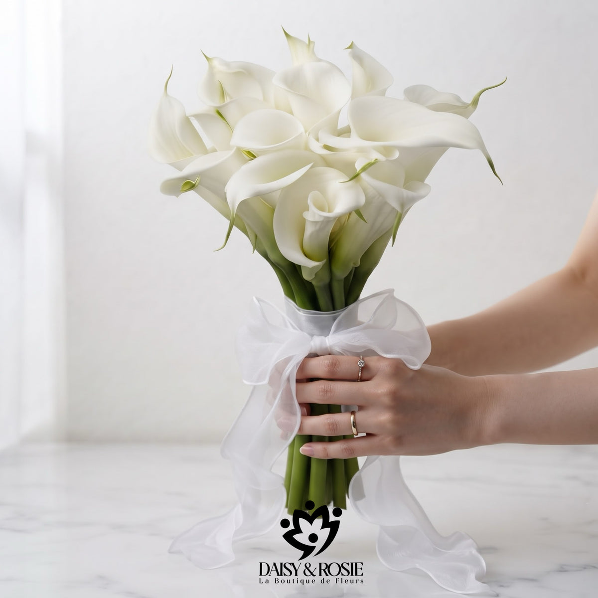 Ethereal White Calla Lily Bridal Bouquet