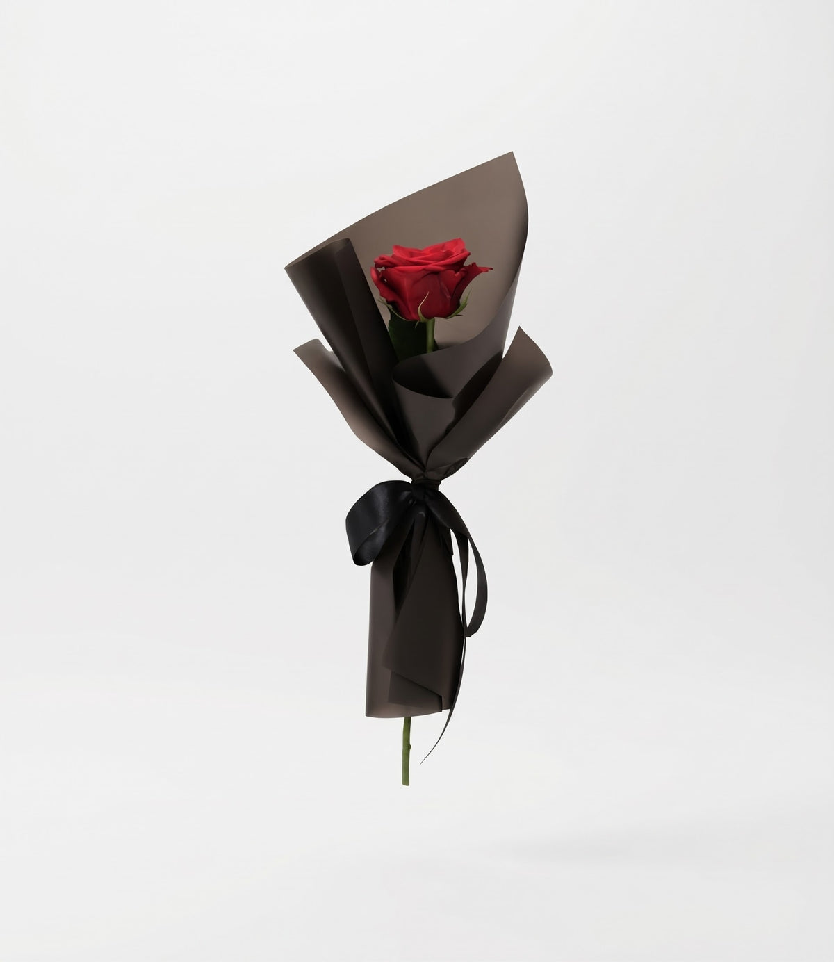 Elegance 10 Piece Single Rose package in Black Wrapping
