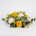 Rose Floral Arrangement with Goldenrod and Eucalyptus
